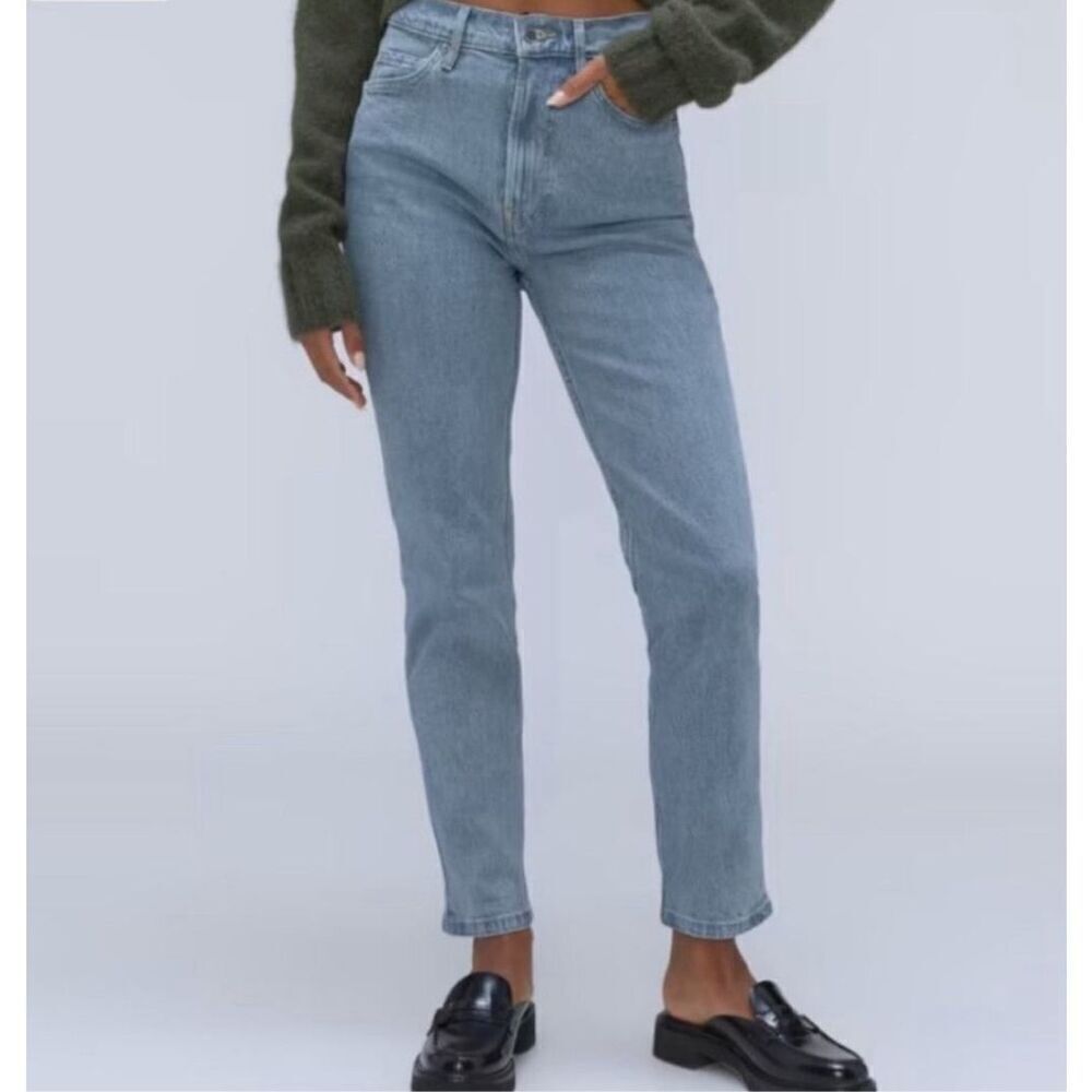 Everlane The Original Cheeky Jean  Crop Ankle Cotton High Waisted Size 23